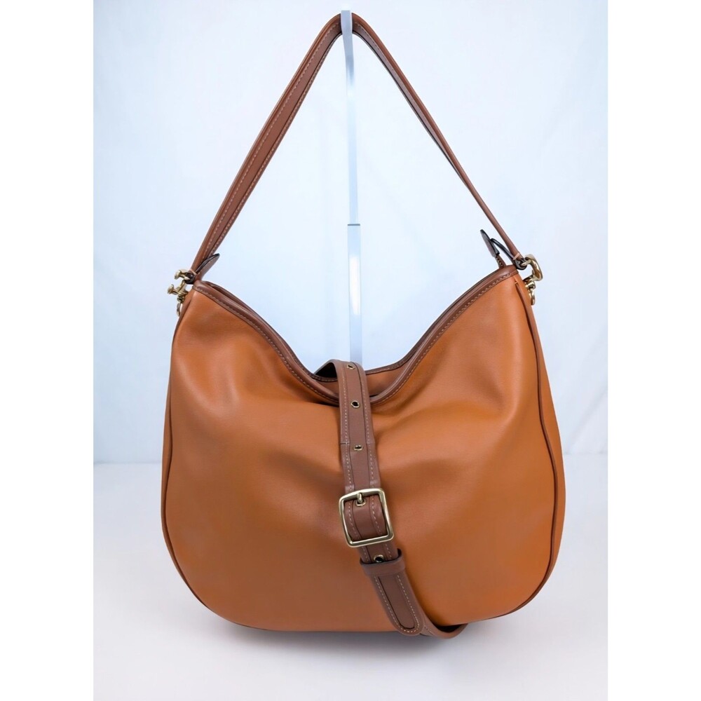 Coach Soft Tabby Hobo Leather Shoulder/Crossbody Bag Tan Brown w/Brass Metal